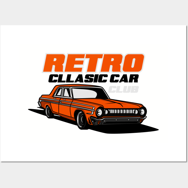 RETRO CLASSIC CAR CLUB Wall Art by beanbeardy